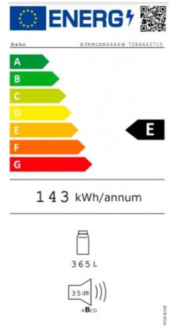 Beko B3RMLNE444HW Ψυγείο Συντήρηση 365lt No Frost Υ186.5xΠ59.7xΒ70.9cm Λευκό - Image 3