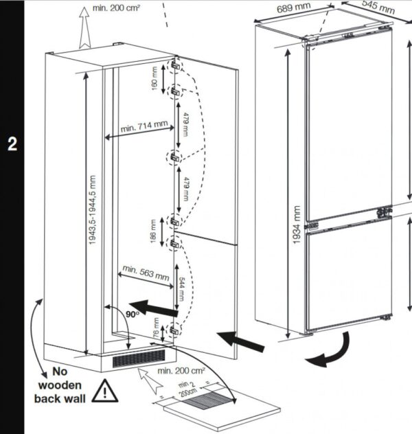 Beko BCNE400E40SN Ψυγειοκαταψύκτης 370lt No Frost Υ194xΠ69xΒ55cm Λευκός - Image 3