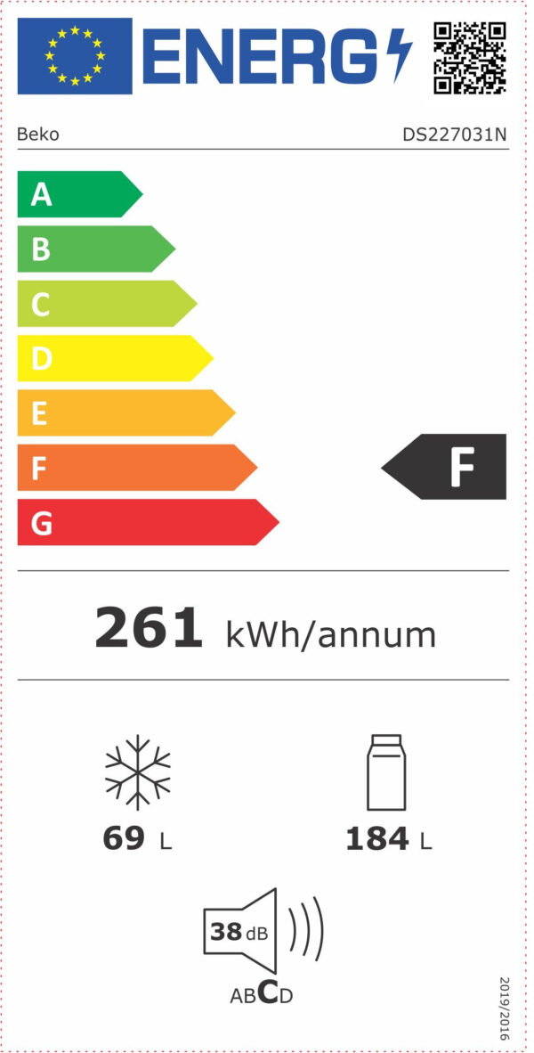 Beko DS 227031N Δίπορτο Ψυγείο 253lt Υ151xΠ59.5xΒ60cm Λευκό - Image 3