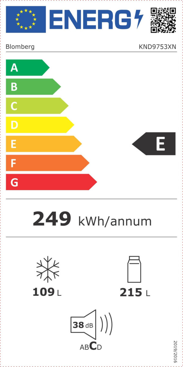 Blomberg KND 9753 XN Ψυγειοκαταψύκτης 324lt No Frost Υ185xΠ60xΒ67cm Inox - Image 2