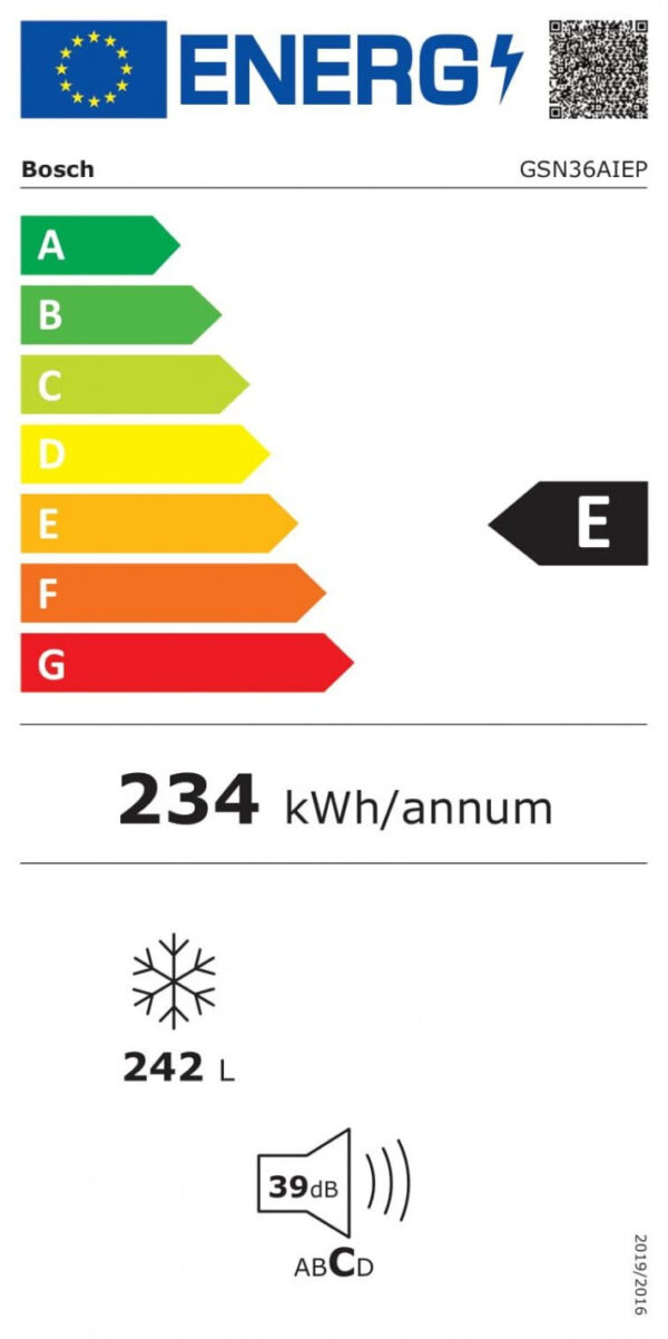 Bosch GSN36AIEP Όρθιος Καταψύκτης 242lt Full No Frost - Image 2