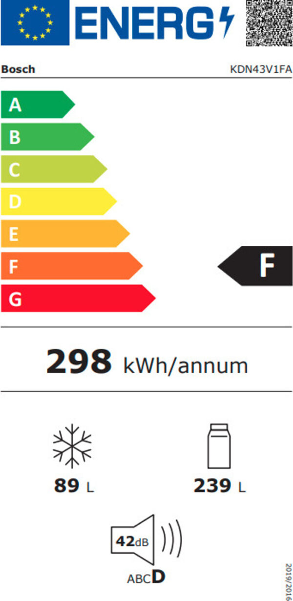 Bosch KDN43V1FA Δίπορτο Ψυγείο 328lt Full No Frost Υ175xΠ70xΒ60cm Inox - Image 2