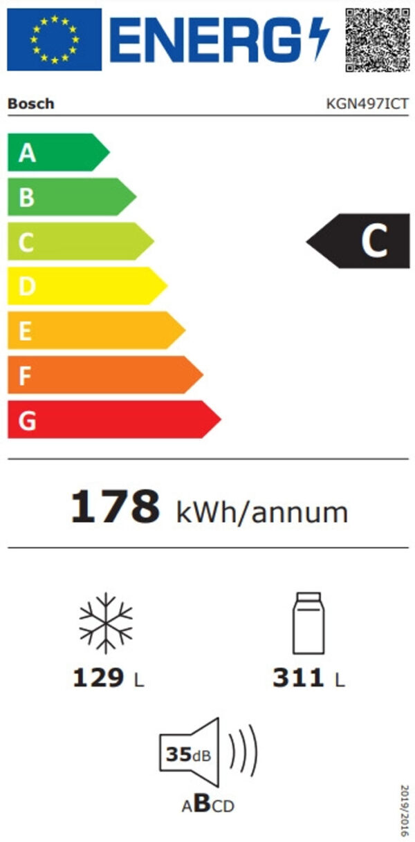 Bosch KGN497ICT Ψυγειοκαταψύκτης 440lt Full No Frost Υ203xΠ70xΒ66.7cm Inox - Image 3