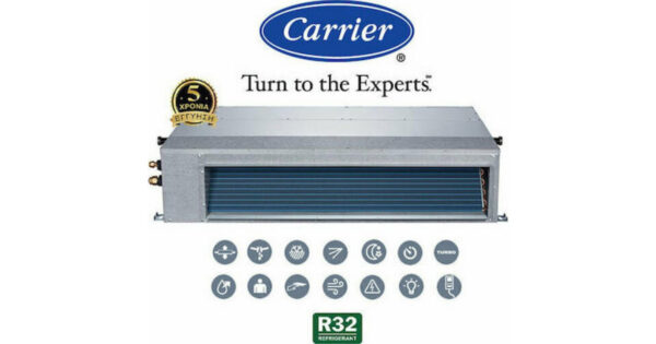 Carrier 42QSS060D8S/38QUS060D8T Επαγγελματικό Κλιματιστικό Inverter Καναλάτο 60000 BTU με Ψυκτικό Υγρό R32