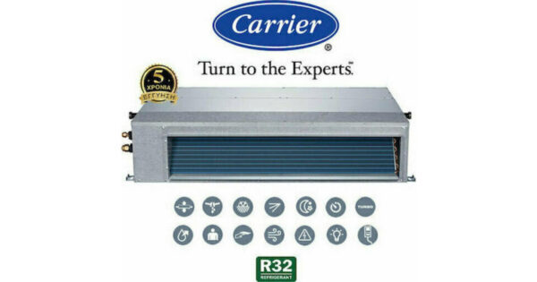 Carrier XPower 42QSS024D8S/38QUS024D8S 1Ph Επαγγελματικό Κλιματιστικό Inverter Καναλάτο 38000 BTU με Ψυκτικό Υγρό R32