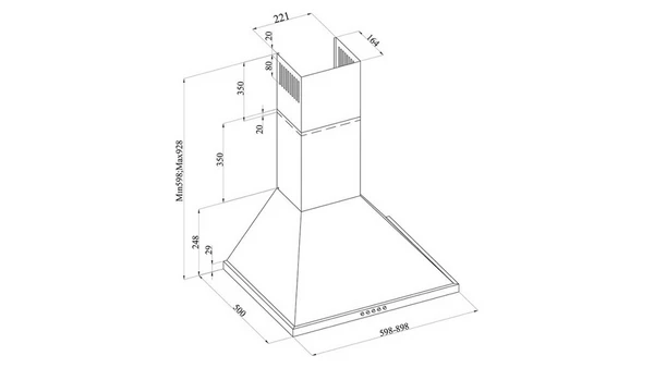 Davoline KOS HPC BL 060 Απορροφητήρας Καμινάδα-Τζάκι 60cm Μαύρος: Ιδανικός για την κουζίνα σου