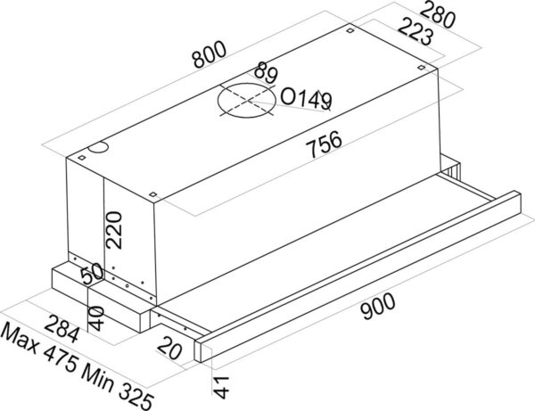 Davoline Sigma GR-IX 090 Συρόμενος Απορροφητήρας 90cm Inox - Image 2