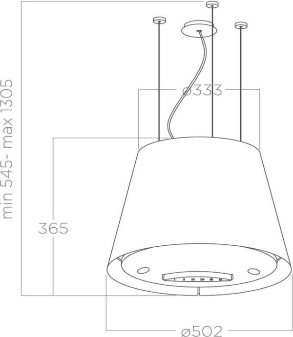 Elica Easy IX/F/50 Απορροφητήρας Νησίδα-Οροφής 50cm Inox - Image 4