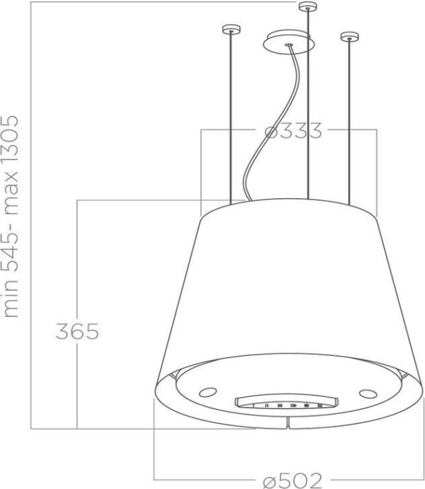 Elica Easy UX BL MAT/F/50 Νησίδα -Οροφής PRF0120352A - Image 5