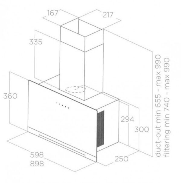 Elica Highlight H16 BL/A/100 Μηχανισμός Απορρόφησης 100cm Μαύρος - Image 3