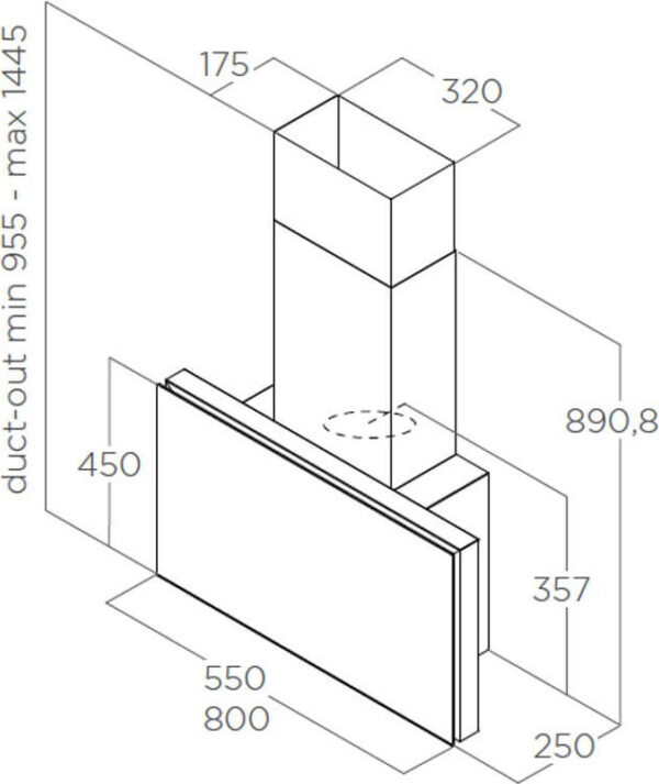 Elica Plat WH/F/80 Απορροφητήρας Καμινάδα-Τζάκι 80cm Λευκός - Image 3