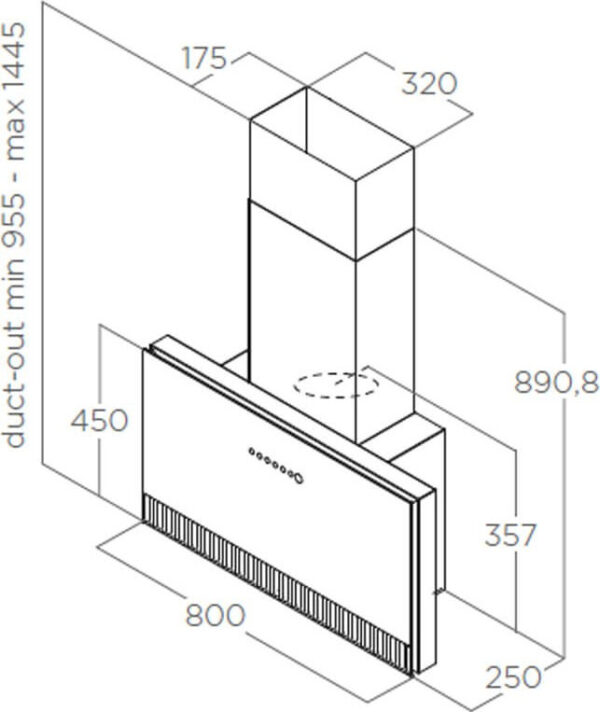 Elica Super Plat BL/F/80 Απορροφητήρας Καμινάδα-Τζάκι 80cm Μαύρος - Image 4