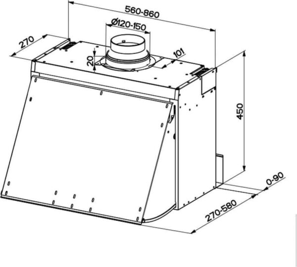 Faber 106/45 Plus Πτυσσόμενος Απορροφητήρας 60cm Καφέ - Image 6