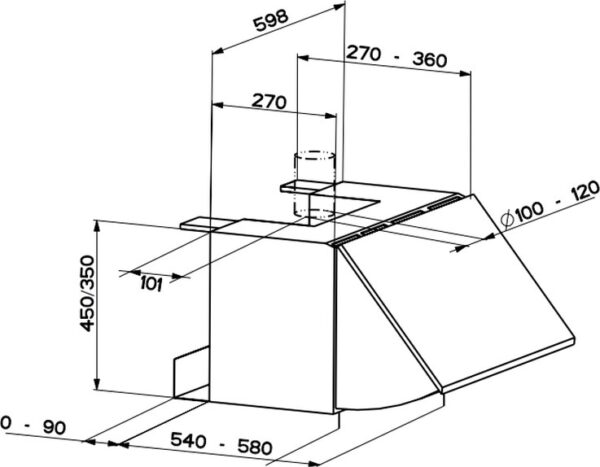 Faber 106/45 Plus Πτυσσόμενος Απορροφητήρας 60cm Καφέ - Image 7