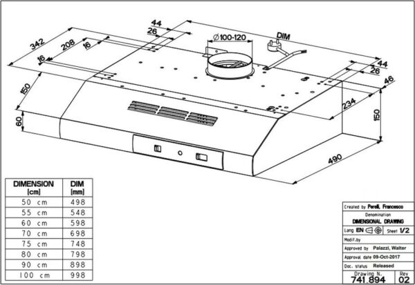 Faber 741 Base W A60 Ελεύθερος Απορροφητήρας 60cm Λευκός - Image 2