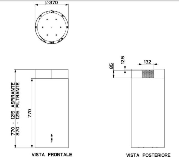 Faber Cylindra Isola Plus EVO WH Gloss A37 Απορροφητήρας Νησίδα-Οροφής 37cm Λευκός - Image 3