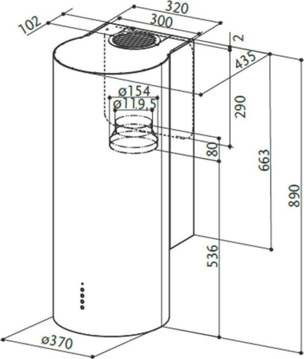 Faber Eclipse EV8 X A37 Απορροφητήρας Καμινάδα-Τζάκι 37cm Inox - Image 2