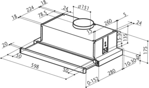 Faber Flexa NG GLASS BK Συρόμενος Απορροφητήρας 60cm Inox - Image 2