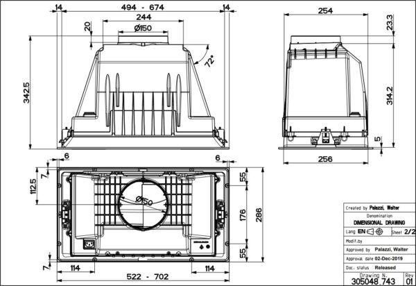 Faber Inka Plus HC Ix Μηχανισμός Απορρόφησης 45cm Inox - Image 2