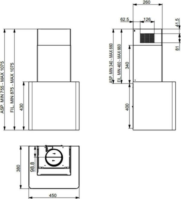 Faber LITHOS EG6 BK LED A45 Απορροφητήρας Καμινάδα-Τζάκι 45cm Μαύρος - Image 4