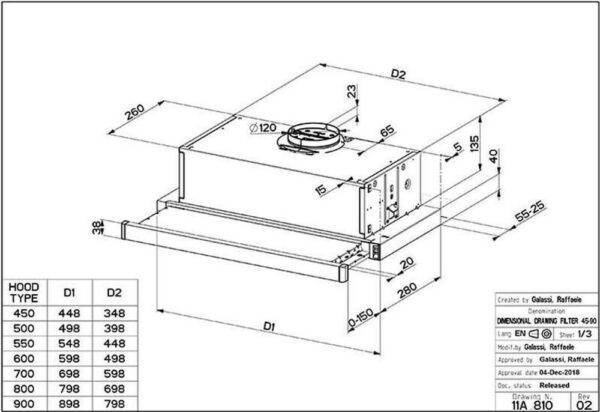 Faber Telescopic T3100 Συρόμενος Απορροφητήρας 60cm Inox - Image 4