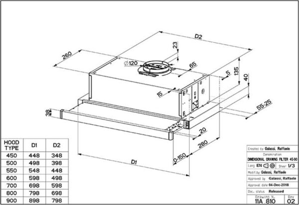 Faber Telescopic T3100 Συρόμενος Απορροφητήρας 60cm Λευκός - Image 2