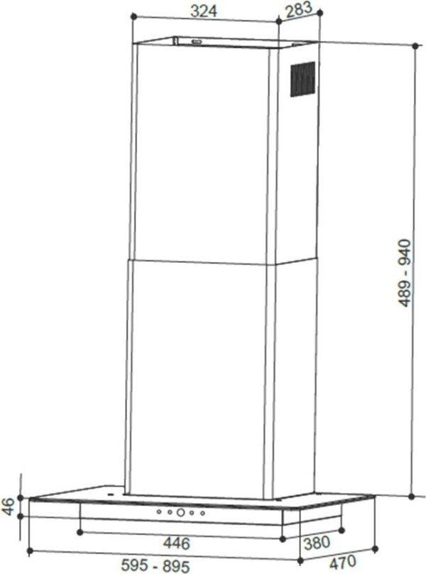 Faber TGL X A60 2LS Απορροφητήρας Καμινάδα-Τζάκι 60cm Inox - Image 3