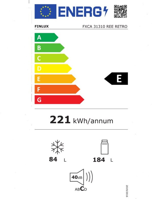 Finlux FXCA 31330 REE Retro Ψυγειοκαταψύκτης 268lt Υ170xΠ54xΒ59.5cm Κόκκινος - Image 2