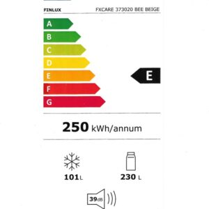 Finlux FXCARE 373020 BEE Retro Ψυγειοκαταψύκτης 331lt Full No Frost Υ186xΠ59.5xΒ65cm Μπεζ - Image 2