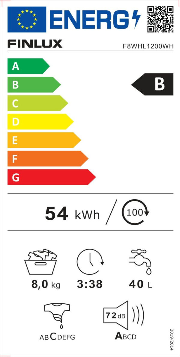 Finlux FXT8 125T DG Πλυντήριο Ρούχων 8kg 1200 Στροφών - Image 2