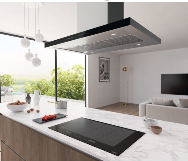 Franke FTNL H45 X/BK Απορροφητήρας Καμινάδα-Τζάκι 90cm Glass Inox Μαύρος - Image 2
