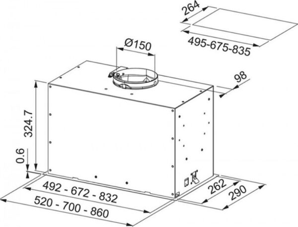 Franke Mythos FBFP BK Matt A52 Μηχανισμός Απορρόφησης 52cm Μαύρος - Image 2