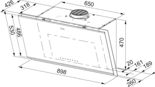 Franke Mythos FMY Pro 907 FM BK/IX Απορροφητήρας Καμινάδα-Τζάκι 90cm Inox Μαύρος - Image 3