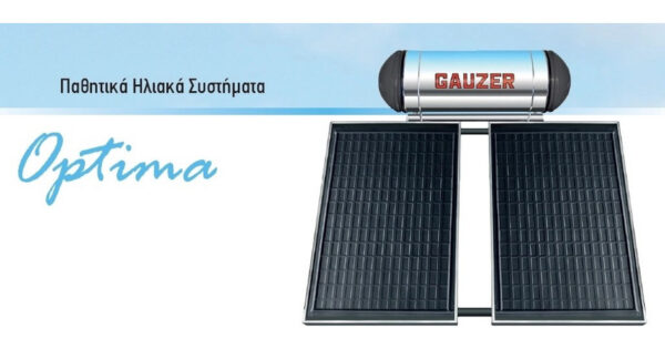 Gauzer Optima Classic Ηλιακός Θερμοσίφωνας 100lt 1.5m² Glass Διπλής Ενέργειας