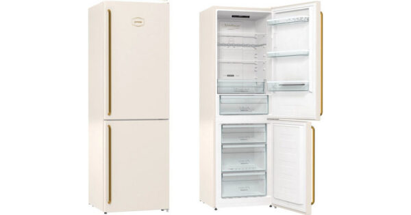 Gorenje NRK6192CLI Retro Ψυγειοκαταψύκτης 300lt No Frost Υ185xΠ60xΒ64cm Μπεζ