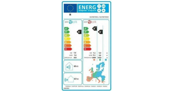 Hisense Energy KA70KT0EG/KA70KT0EW Κλιματιστικό Inverter 24000 BTU A++/A+++ με Ιονιστή και Wi-Fi