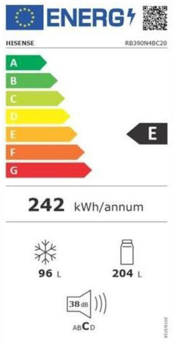 Hisense RB390N4BC20 Ψυγειοκαταψύκτης 300lt Full No Frost Υ186xΠ59.5xΒ58.9cm Inox - Image 3