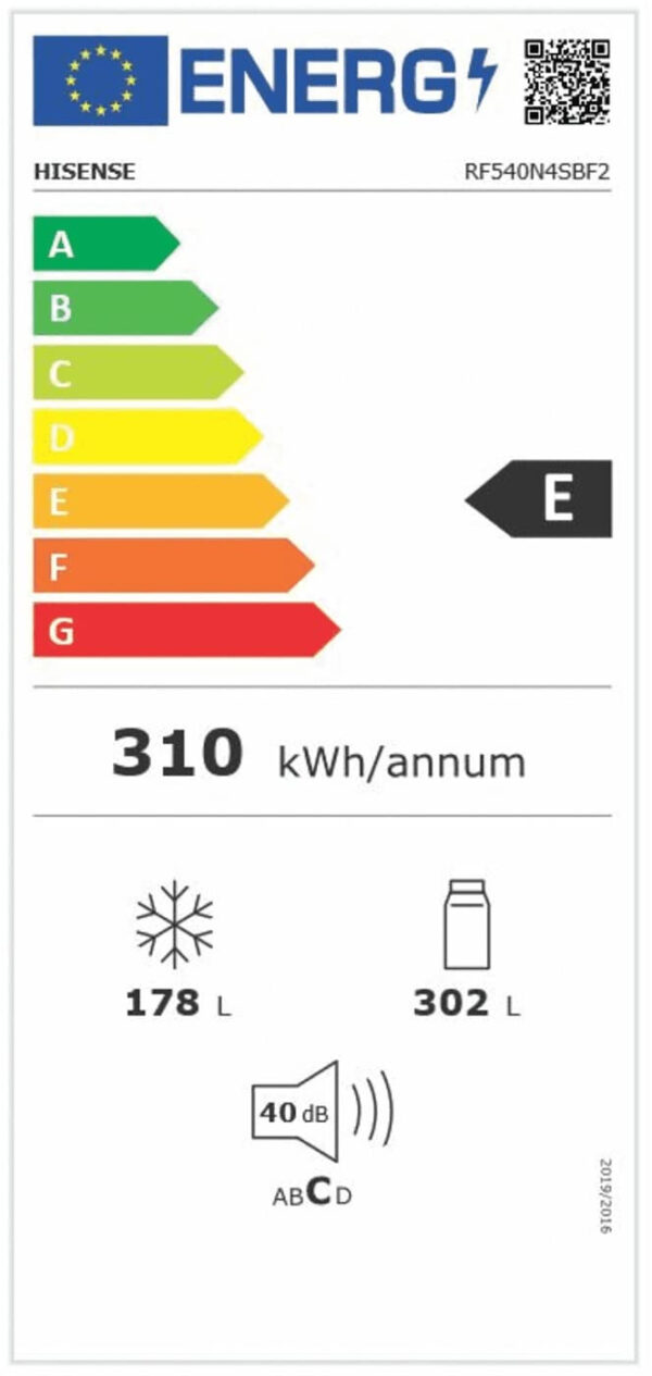 Hisense RF540N4SBF2 Ψυγείο Ντουλάπα 533lt Full No Frost Υ181.7xΠ79.4xΒ70.6cm Μαύρο - Image 10