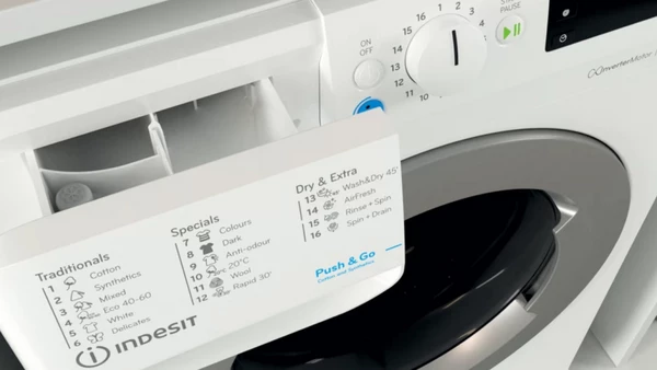 Indesit BDE 107624 8WS EE Πλυντήριο Στεγνωτήριο Ρούχων 10kg / 7kg 1600 Στροφές: Λειτουργία Push&Go & πρόγραμμα για μάλλινα