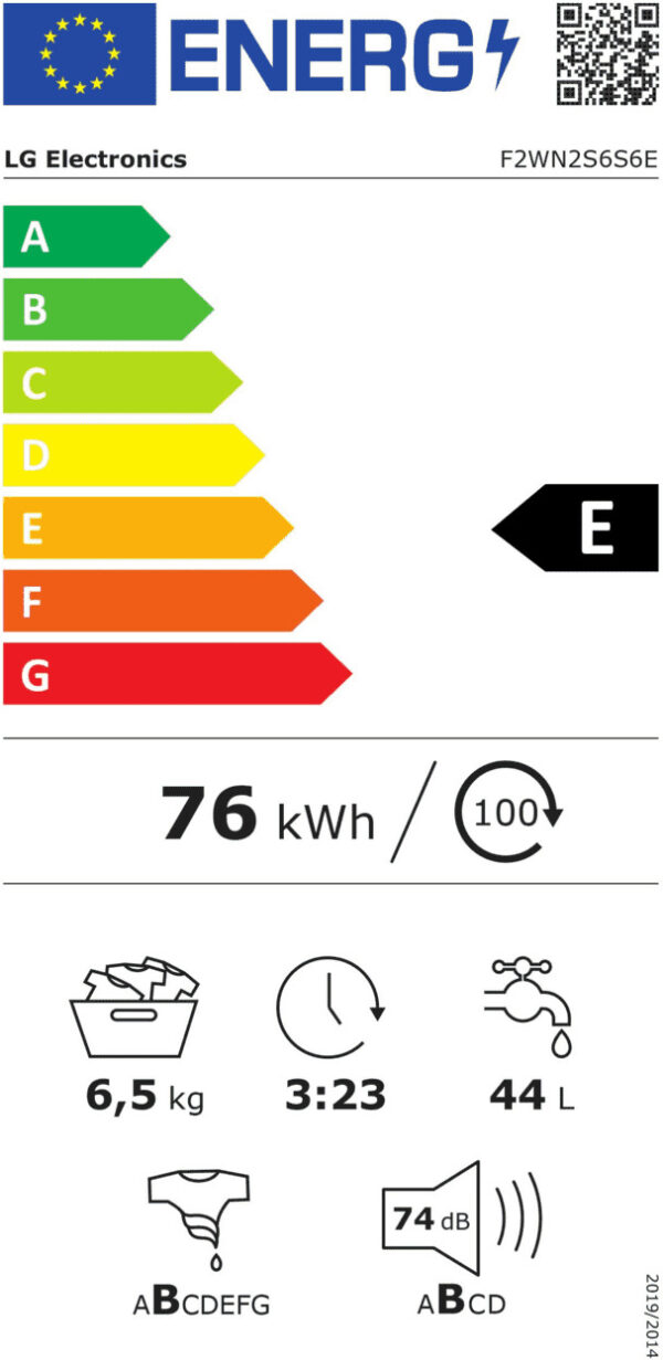 LG F2WN2S6S6E Πλυντήριο Ρούχων 6.5kg 1200 Στροφών - Image 2