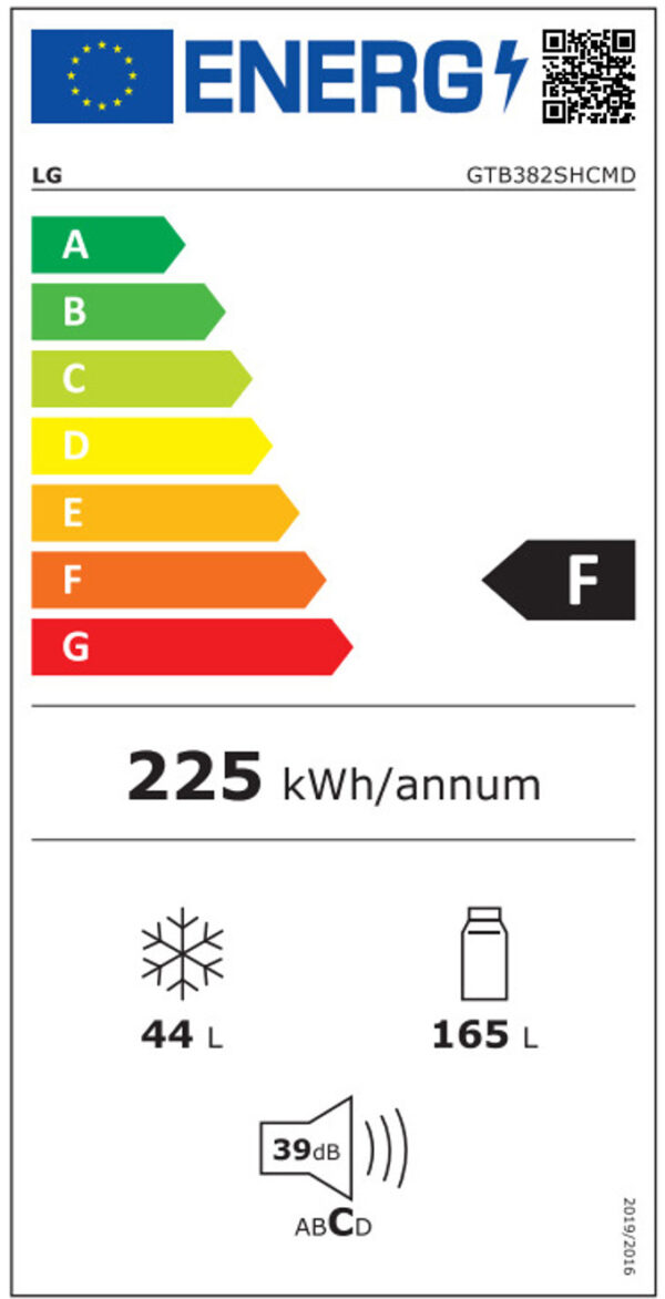 LG GTB382SHCMD Δίπορτο Ψυγείο 209lt Full No Frost Υ152xΠ55.5xΒ58.5cm Λευκό - Image 2