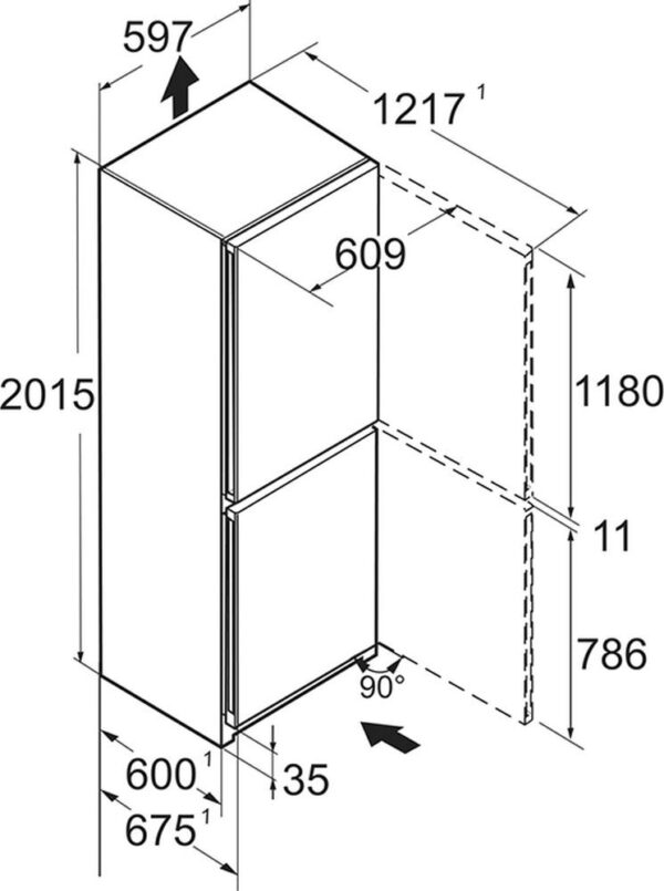 Liebherr CBNbda 572i Plus Ψυγειοκαταψύκτης No Frost Υ201.5xΠ59.7xΒ67.5cm Μαύρος - Image 2