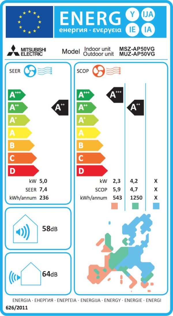 Mitsubishi Electric MSZ/MUZ-AP50VGΚ Κλιματιστικό Inverter 18000 BTU A++/A+++ - Image 2