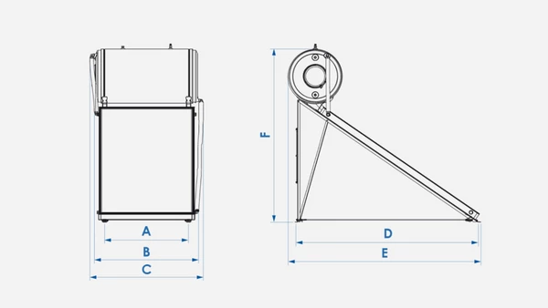 Nobel Aelios CUS Ηλιακός Θερμοσίφωνας 120lt 1.5m² Glass Διπλής Ενέργειας: Βάσεις στήριξης, εύκαμπτος σωλήνας & λαβές στερέωσης