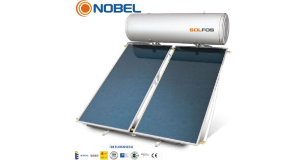 Nobel Solfos Ηλιακός Θερμοσίφωνας 160lt 3m² Glass Διπλής Ενέργειας