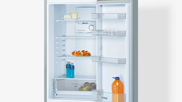 Pitsos PKNB36NL30 Ψυγειοκαταψύκτης Full No Frost Υ186xΠ60xΒ66cm Inox: Easy Access ράφια