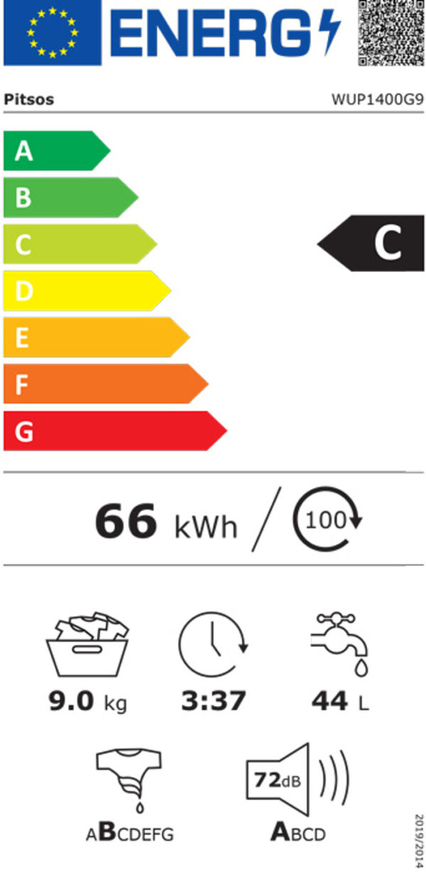 Pitsos WUP1400G9 Πλυντήριο Ρούχων 9kg 1400 Στροφών - Image 2