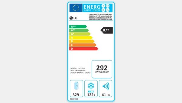 Ψυγειοκαταψύκτης LG GBB566PZHZN: Ενεργειακή κλάση Α++