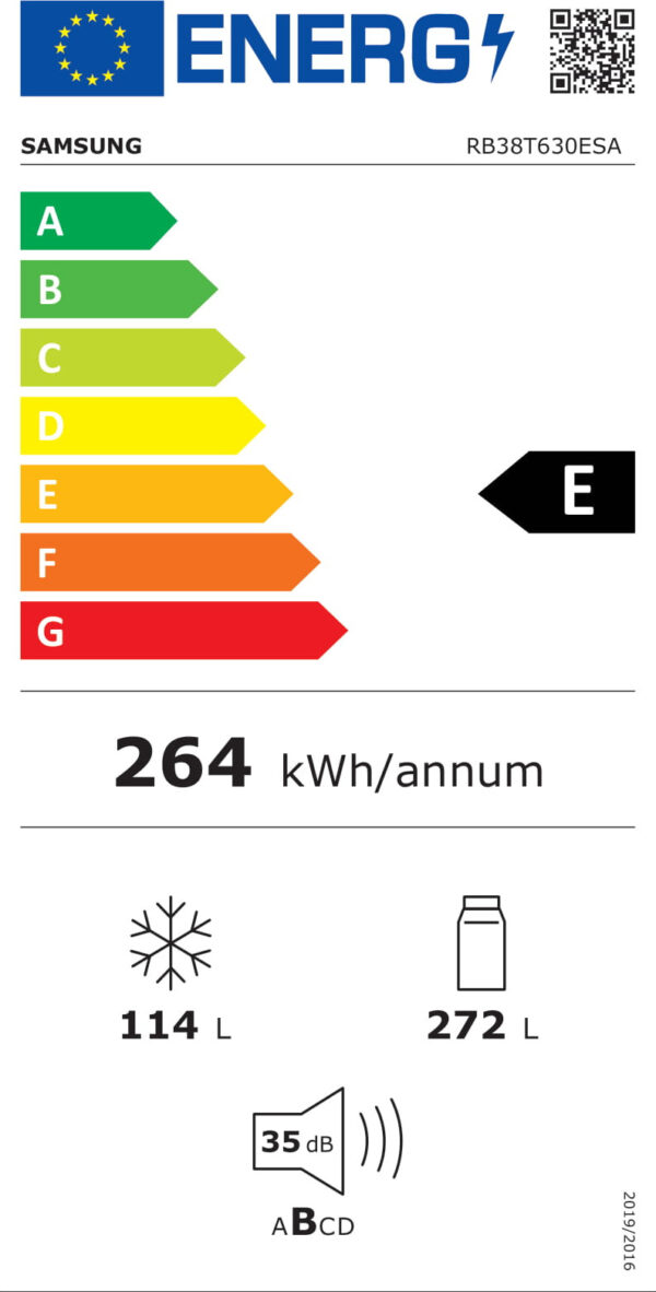 Samsung RB38T630ESA/EF Ψυγειοκαταψύκτης 386lt No Frost Υ203xΠ59.5xΒ65.8cm Inox - Image 2