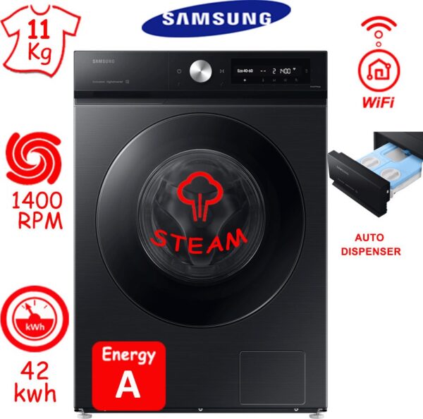 Samsung WW11DB7B94GBU4 Πλυντήριο Ρούχων 11kg 1400 Στροφών - Image 4